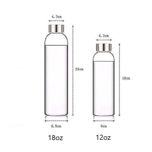 Elegant Clear Glass Water Bottle