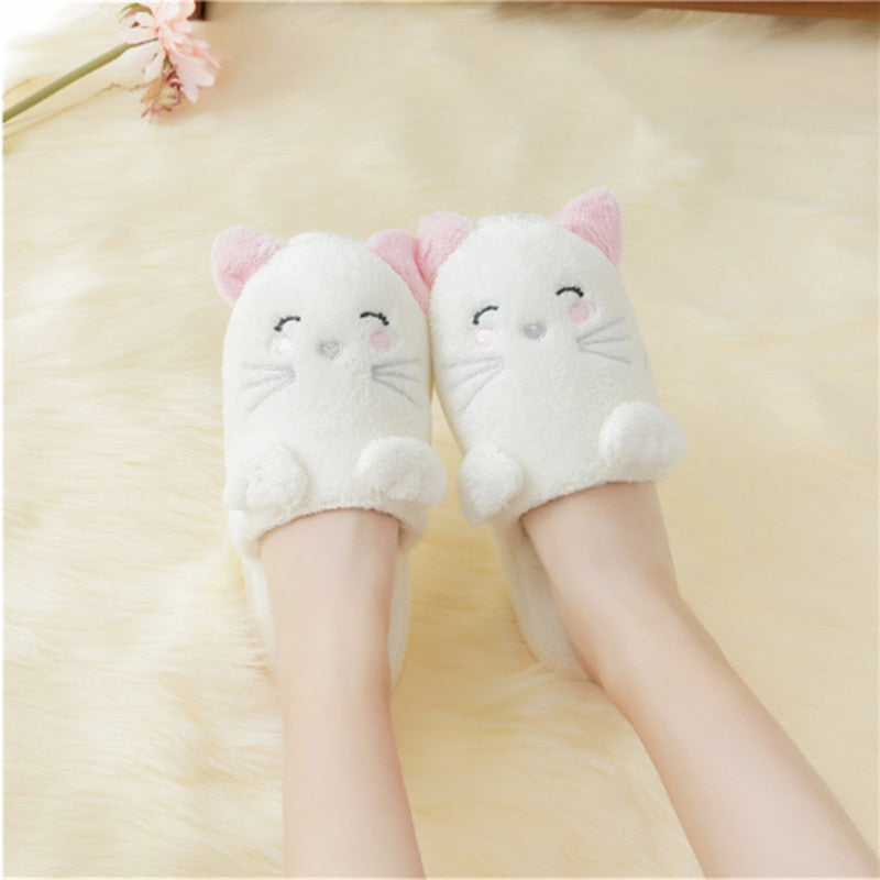 White Kitty Slippers