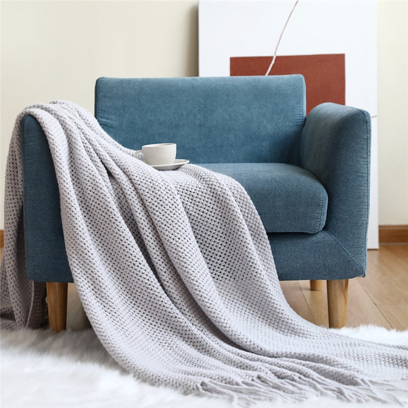 Cozy Knitted Throw Blanket