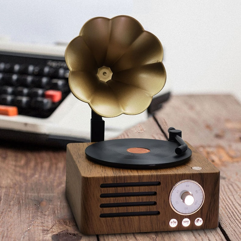 Retro Style Mini Phonograph Bluetooth Speaker