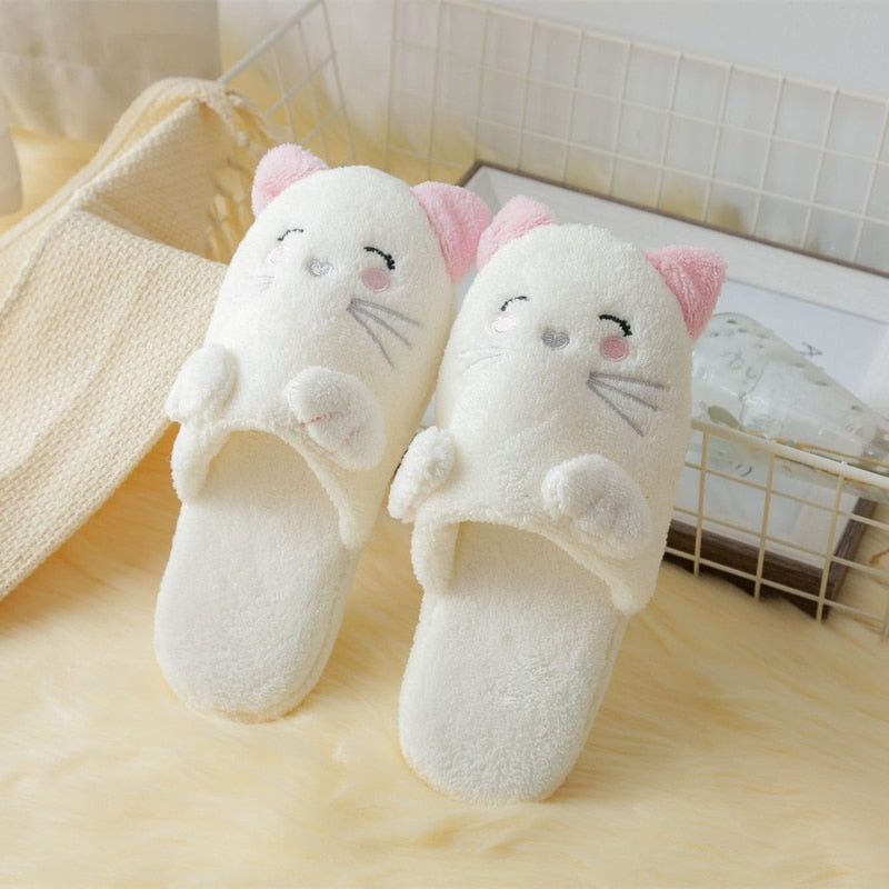 White Kitty Slippers