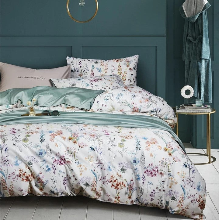 Elegant Soft Floral Egyptian Cotton Bedding Set