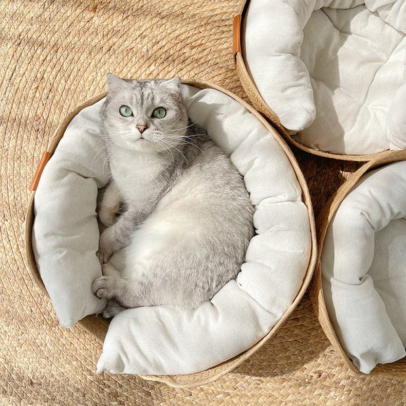Woven Bamboo Pet Bed