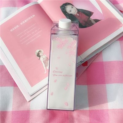  Fanovo Clear Milk Carton Water Bottle, Aesthetic Water Bottles  Square Milk Storing Containers Reusable Water Tumbler Cute Kawaii Water  Bottle : Home & Kitchen