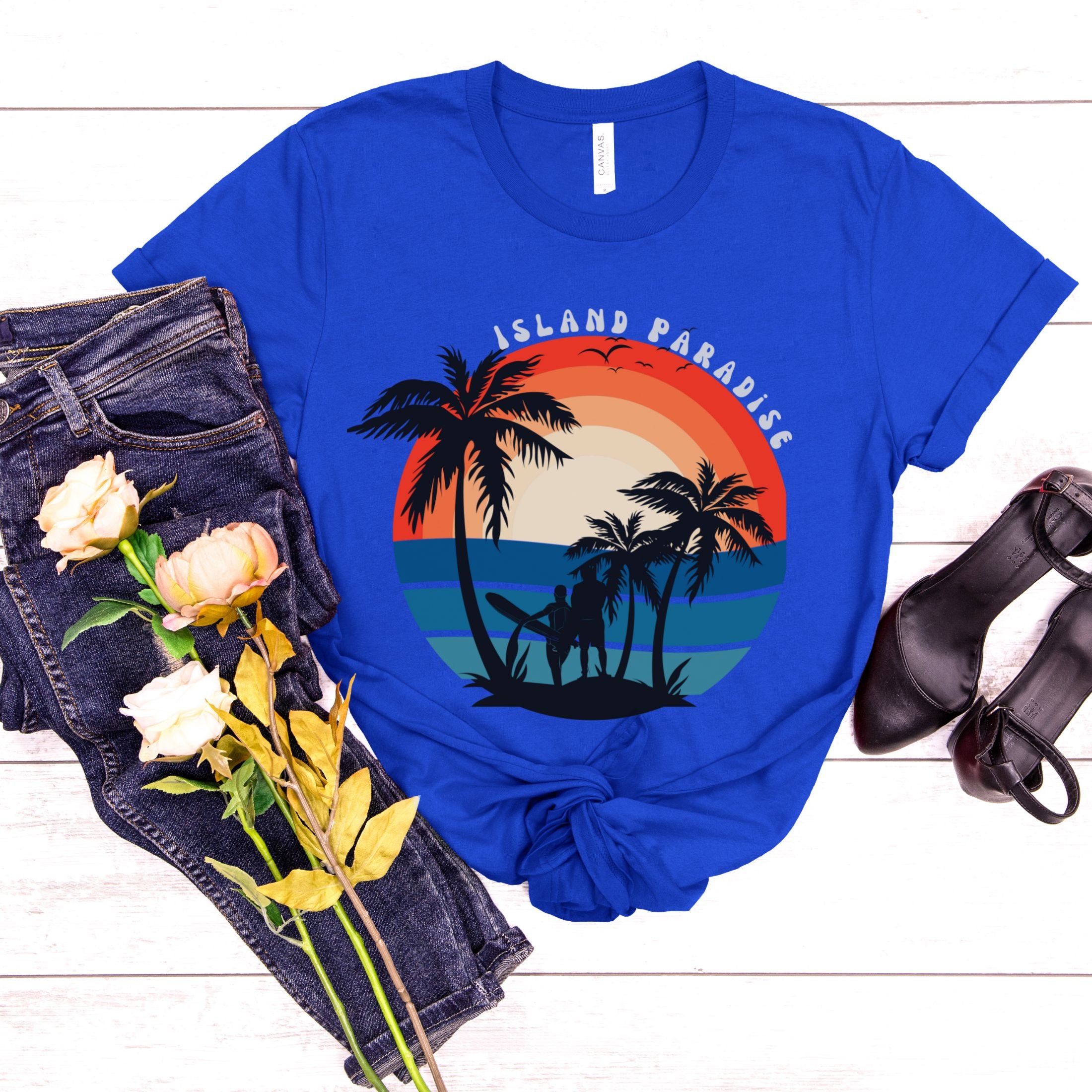 Retro Tropical Sunset T-Shirt