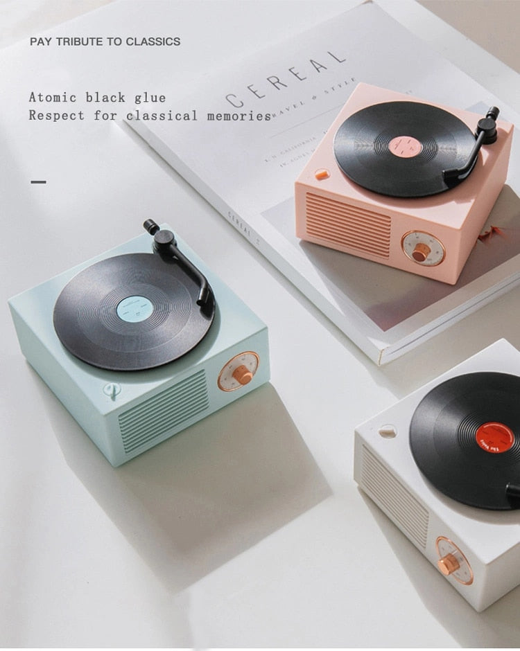 Vintage-inspired Retro Vinyl Record Bluetooth Speaker