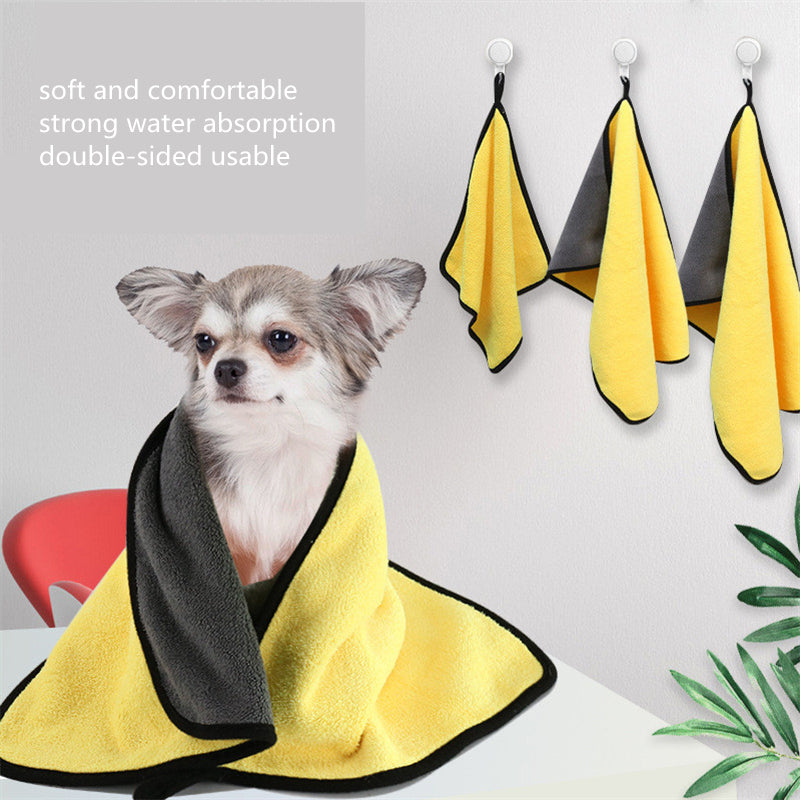 Double-sided Microfiber Soft Absorbent Towel Car Wash Pet Cleaning Towel  Cloth 